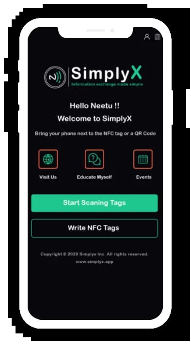 The SMART Digital Business Card Development mobile view