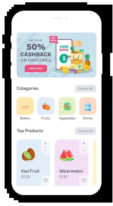 Grocery Delivery App mobile view