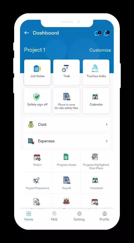 Construction Project Management Software mobile view