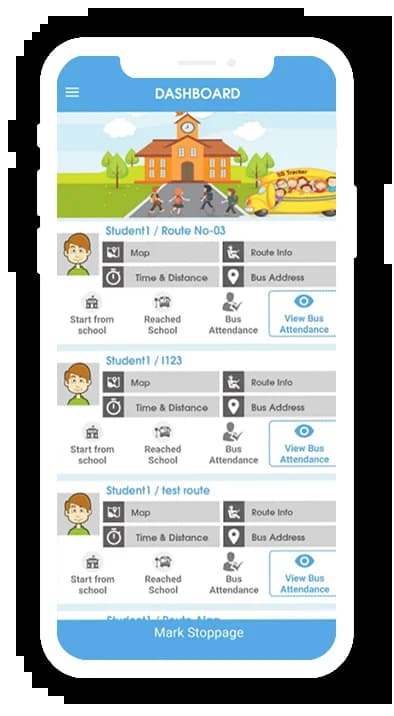 School Bus Tracking App mobile view