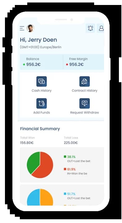 Online Trading Application mobile view