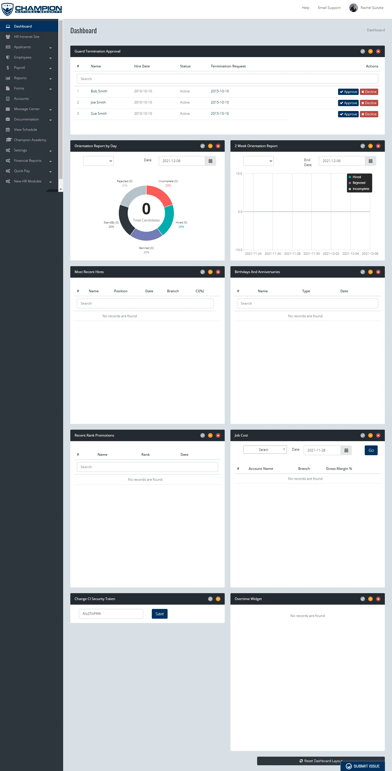 ChampHR desktop view