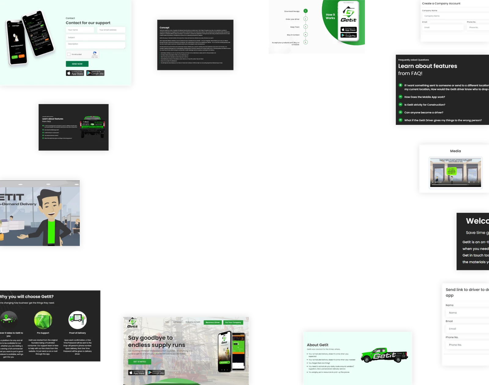 Getit app screens overview