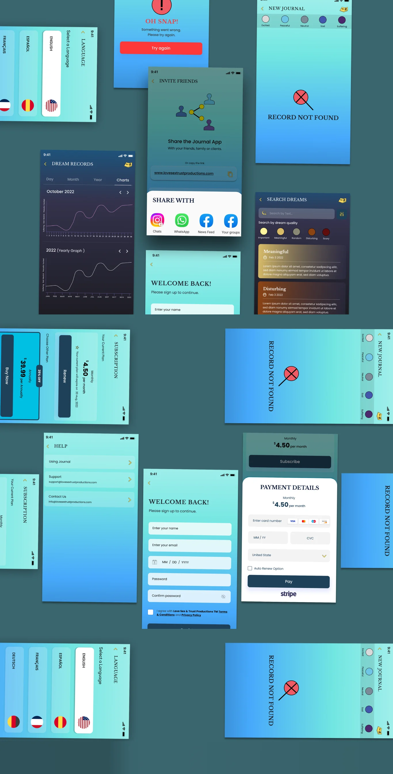 Journal app on notebook