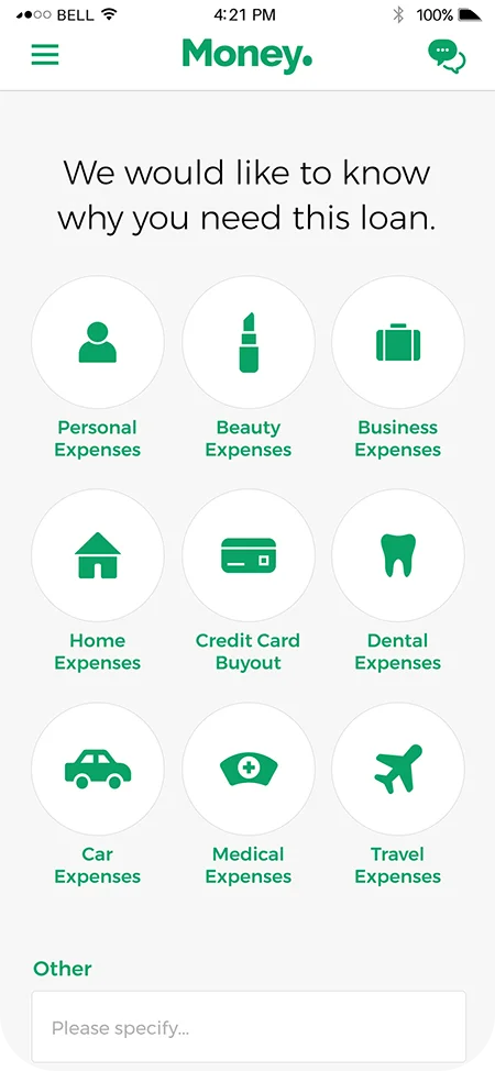 MoneyApp screen 6