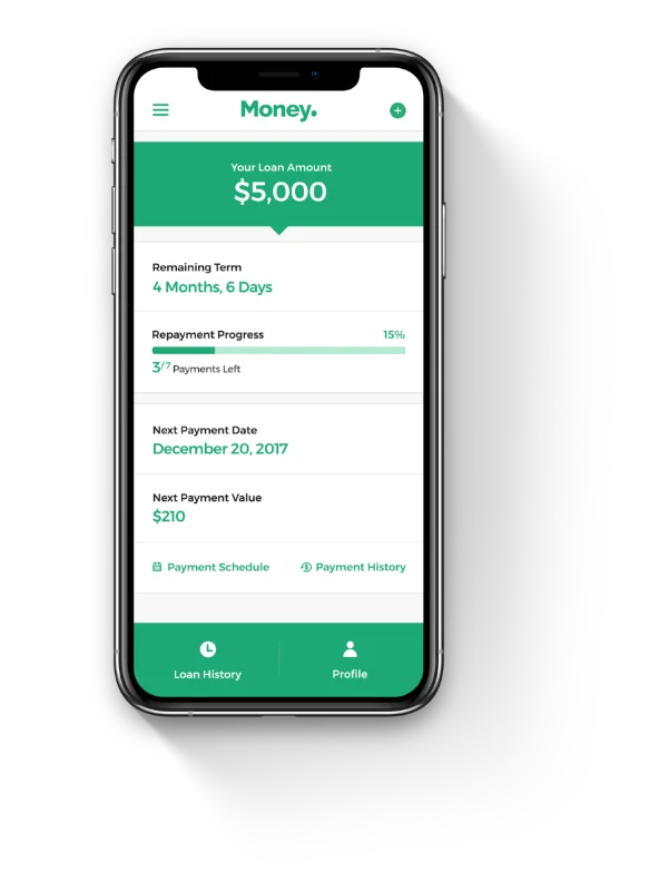 Disbursement mobile screen