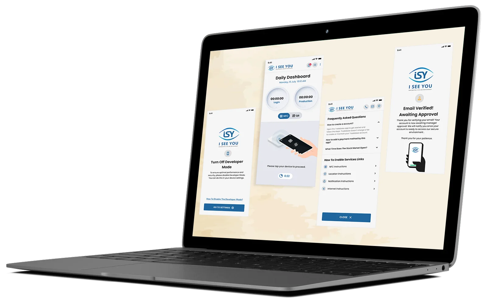 ICUF NFC app conclusion screens