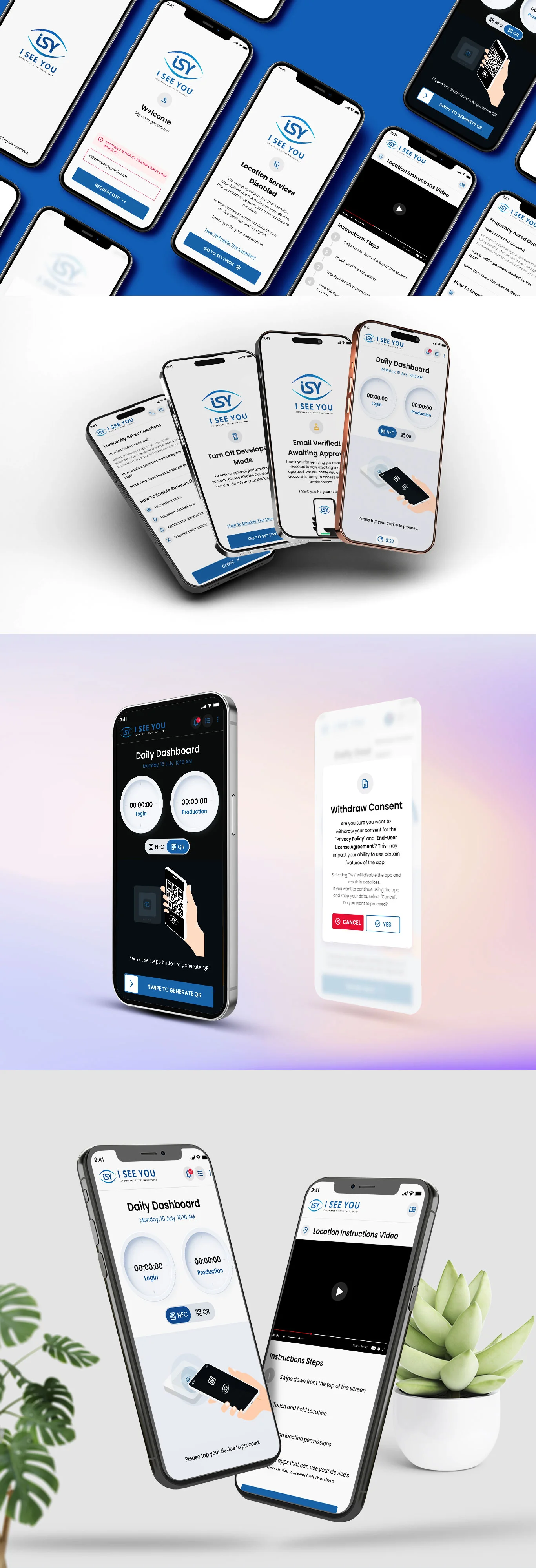 NFC productivity tracking app full view